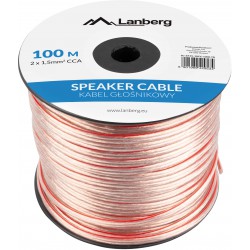 Kabel Głośnikowy 2x1.5mm2 100m Przezroczysty Lanberg