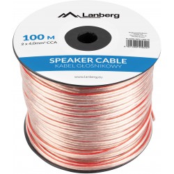 Kabel Głośnikowy 2x4.0mm2 100m Przezroczysty Lanberg