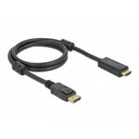 Kabel Displayport(M) V1.2->HDMI(M) 1m 4k Aktywny Czarny Delock