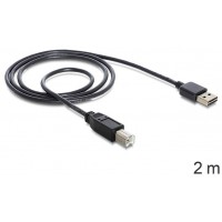 Kabel USB-A(M)->USB-B(M) 2.0 2m Easy-USB Czarny Delock