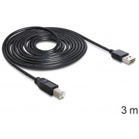 Kabel USB-A(M)->USB-B(M) 2.0 3m Easy-USB Czarny Delock