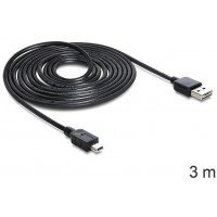 Kabel USB-A(M)->Mini USB-B(M) 2.0 3m Easy-USB Czarny Delock