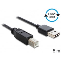 Kabel USB-A(M)->USB-B(M) 2.0 5m Easy-USB Czarny Delock