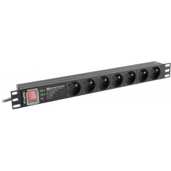 Listwa Zasilająca Rack PDU Pro 19" Lanberg 1u 16A 7x 230V Pl SPD-3MP 2m Czarna