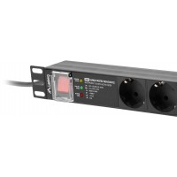 Listwa Zasilająca Rack PDU Pro 19" Lanberg 1u 16A 7x Schuko SPD-3MP 2m Czarna