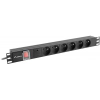 Listwa Zasilająca Rack PDU 19" Lanberg 1u 16A 6x 230V Pl 2m Czarna