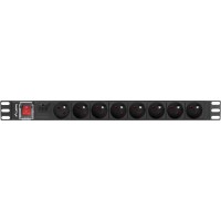 Listwa Zasilająca Rack PDU 19" Lanberg 1u 16A 8x 230V Pl 2m Czarna