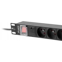 Listwa Zasilająca Rack PDU 19" Lanberg 1u 16A 8x 230V Pl 2m Czarna