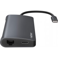 Multi Port Natec Fowler 2 USB-C PD, 3x USB 3.0, HDMI 4k, RJj45, USB-C, SD, Micro SD