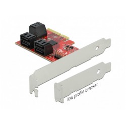 Karta PCI Express X4->6x SATA Internal 6Gb/s Low Profile Delock