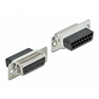 Adapter D-Sub 15 Pin(F)->RJ45 Zestaw Montażowy Szary Delock