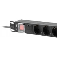 Listwa Zasilająca Rack PDU 19" Lanberg 1u 16A 8x Schuko 2m Czarna