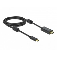 Kabel USB-C(M)->HDMI(M) 2m 4k 60Hz Thunderbolt 3/Displayport Alternate Mode Aktywny Czarny Delock