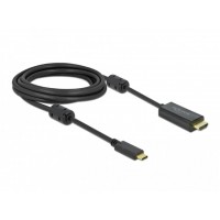 Kabel USB-C(M)->HDMI(M) 3m 4k 60Hz Thunderbolt 3/Displayport Alternate Mode Aktywny Czarny Delock