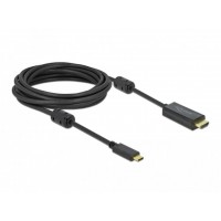 Kabel USB-C(M)->HDMI(M) 5m 4k 60Hz Thunderbolt 3/Displayport Alternate Mode Aktywny Czarny Delock