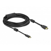 Kabel USB-C(M)->HDMI(M) 7m 4k 60Hz Thunderbolt 3/Displayport Alternate Mode Aktywny Czarny Delock