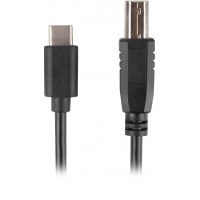 Kabel USB-C(M)->USB-B(M) 2.0 1.8m Czarny Lanberg