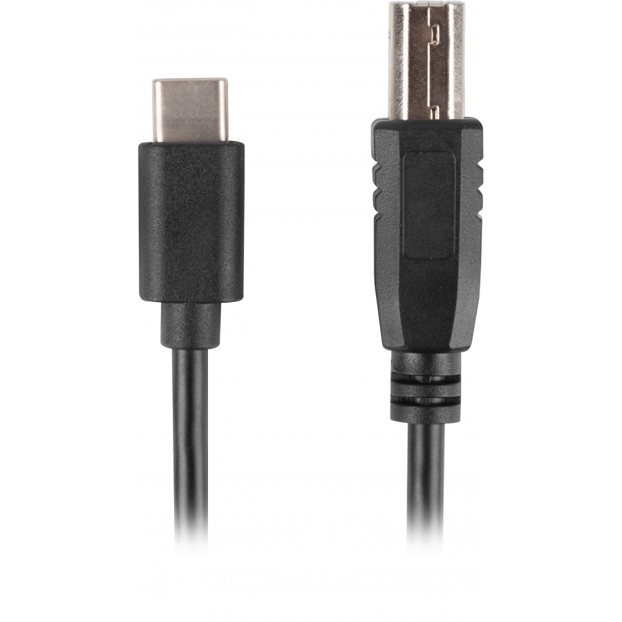 Kabel USB-C(M)->USB-B(M) 2.0 1.8m Czarny Lanberg