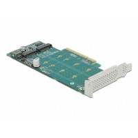 Karta PCI Express X8->2 X M.2 Key M Internal Low Profile Delock