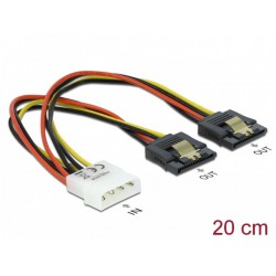 Kabel Zasilający Wewnętrzny Molex(M)->2x SATA(F) 20m Delock