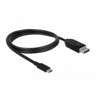 Kabel USB-C(M)->Displayport(M) 1m 8k 60Hz Czarny Thunderbolt 3/Displayport Alternate Mode Delock