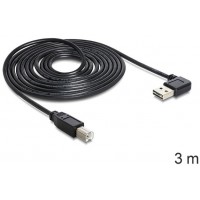 Kabel USB-A(M)->USB-B(M) 2.0 3m Czarny Kątowy USB-A Easy-USB Delock