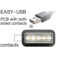 Kabel USB-A(M)->USB-B(M) 2.0 3m Czarny Kątowy USB-A Easy-USB Delock