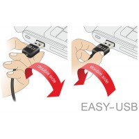 Kabel USB-A(M)->USB-B(M) 2.0 3m Czarny Kątowy USB-A Easy-USB Delock