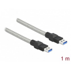 Kabel USB-A M/M 3.0 1m Metalowy Delock