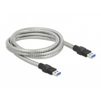 Kabel USB-A M/M 3.0 2m Metalowy Delock