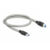 Kabel USB-A(M)->USB-B(M) 3.0 0.5m Metalowy Delock