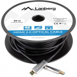 Kabel HDMI M/M V2.0 20m Czarny Optyczny AOC Lanberg