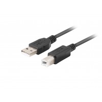 Kabel USB-A(M)->USB-B(M) 2.0 1.0m Czarny Ferryt Box Lanberg