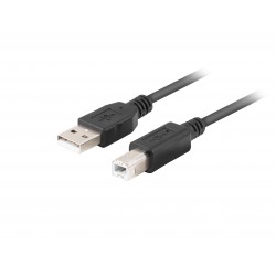 Kabel USB-A(M)->USB-B(M) 2.0 1.0m Czarny Ferryt Box Lanberg