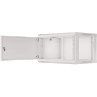 Szafa Instalacyjna Rack Wisząca 19" 6u 600x450 Szara Drzwi Metalowe Lanberg Flat Pack