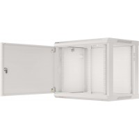 Szafa Instalacyjna Rack Wisząca 19" 9u 600x450 Szara Drzwi Metalowe Lanberg Flat Pack