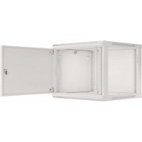 Szafa Instalacyjna Rack Wisząca 19" 9u 600x600 Szara Drzwi Metalowe Lanberg Flat Pack