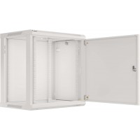 Szafa Instalacyjna Rack Wisząca 19" 12u 600x450 Szara Drzwi Metalowe Lanberg Flat Pack