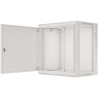 Szafa Instalacyjna Rack Wisząca 19" 12u 600x450 Szara Drzwi Metalowe Lanberg Flat Pack