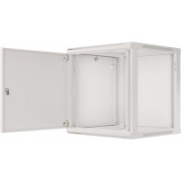 Szafa Instalacyjna Rack Wisząca 19" 12u 600x600 Szara Drzwi Metalowe Lanberg Flat Pack