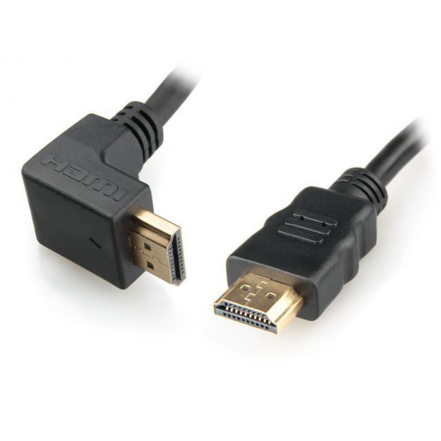 Kabel HDMI M/M V1.4 1.8m Kątowy Dół Czarny Lanberg-Oem