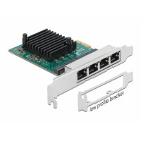 Karta PCI Express X1->4x Gigabit Lan Low Profile Delock