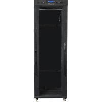 Szafa Instalacyjna Rack Stojąca 19" 37u 600x800 Czarna Drzwi Szklane LCD Lanberg Flat Pack