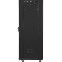 Szafa Instalacyjna Rack Stojąca 19" 37u 600x800 Czarna Drzwi Szklane LCD Lanberg Flat Pack