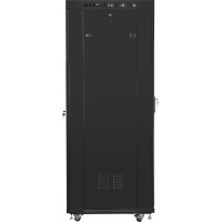 Szafa Instalacyjna Rack Stojąca 19" 37u 600x800 Czarna Drzwi Szklane LCD Lanberg Flat Pack