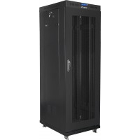 Szafa Instalacyjna Rack Stojąca 19" 37u 600x800 Czarna Drzwi Perforowane LCD Lanberg Flat Pack