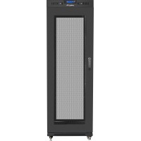 Szafa Instalacyjna Rack Stojąca 19" 37u 600x800 Czarna Drzwi Perforowane LCD Lanberg Flat Pack