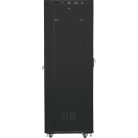 Szafa Instalacyjna Rack Stojąca 19" 42u 600x800 Czarna Drzwi Szklane LCD Lanberg Flat Pack