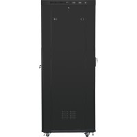 Szafa Instalacyjna Rack Stojąca 19" 42u 800x1000 Czarna Drzwi Szklane LCD Lanberg Flat Pack