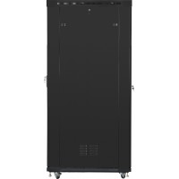 Szafa Instalacyjna Rack Stojąca 19" 42u 800x1200 Czarna Drzwi Szklane LCD Lanberg Flat Pack